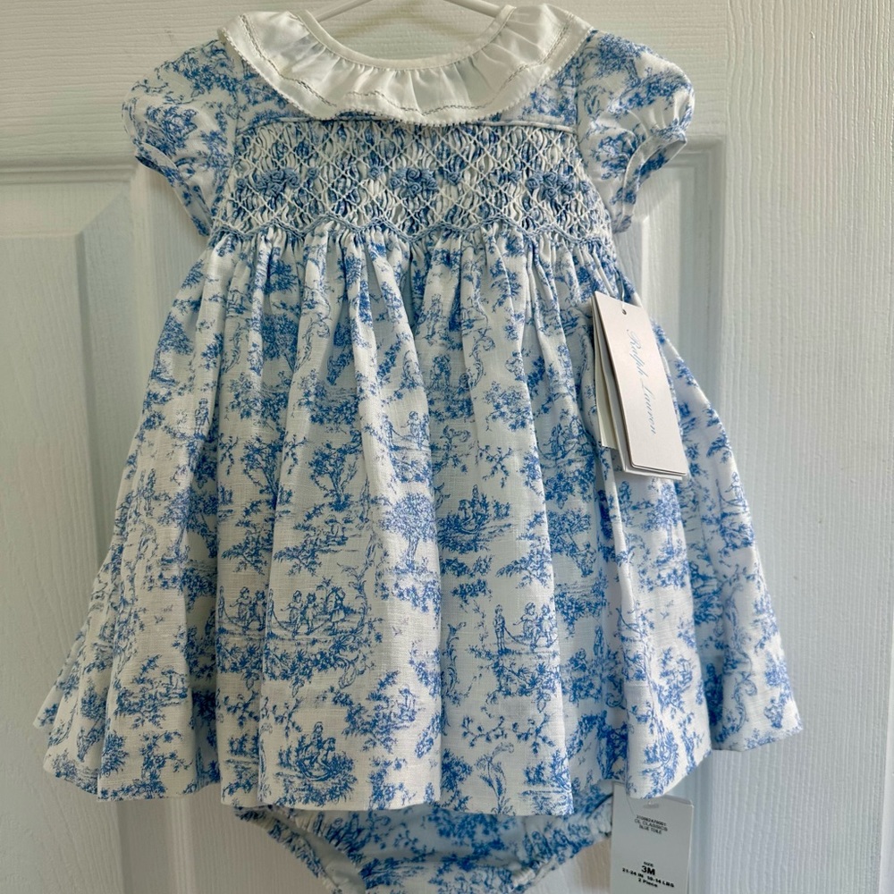 Larph Lauren Baby Girl’s Exclusive Toile Dress 2 piece set.
